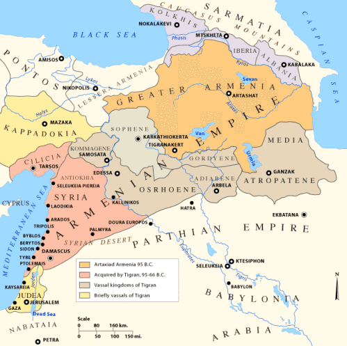 Το  μικρό  Βασίλειο  της  Κομμαγηνής  (στο  κέντρο-αριστερό  του  χάρτη)
