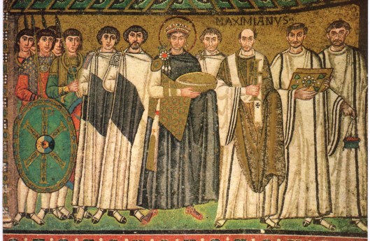 Ιουστινιανός και Βελισσάριιος (ο ιστάμενος δεξιά του Ιουστινιανού)