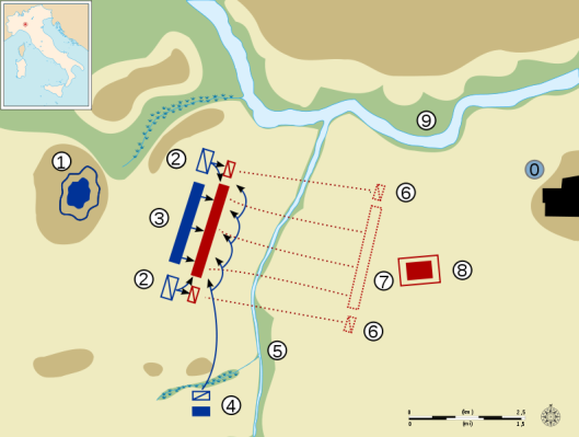 Χάρτης της μάχης του ποταμού Τρέβια