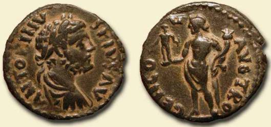 Αρχαία νομίσματα με την απεικόνιση του Απόλλωνα Σμινθέα