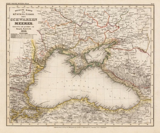Χάρτης με τις παράκτιες χώρες της Μαύρης θάλασσας