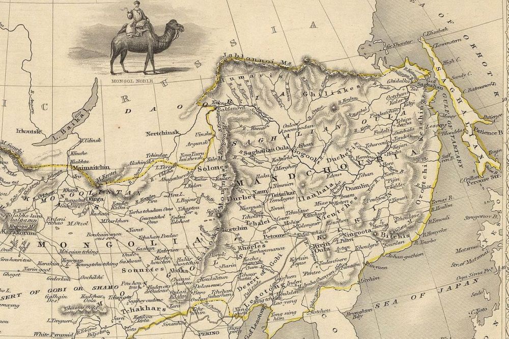 Βρετανικός χάρτης του 1851 ο οποίος δείχνει τα σύνορα Ρωσίας-Κίνας πριν την προσάρτηση. wikipedia URL [https://en.wikipedia.org/wiki/Amur_Acquisition#/media/File:John-Tallis-1851-Tibet-Mongolia-and-Manchuria-NE.jpg]