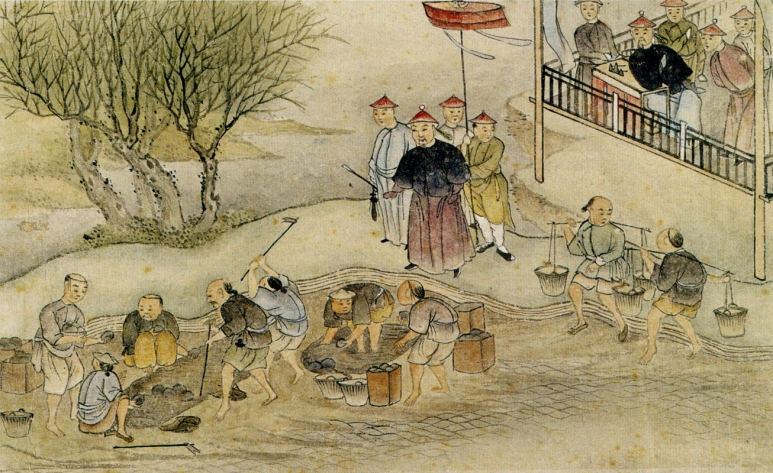 “Commissioner Lin and the Destruction of the Opium in 1839” Chinese artist Hong Kong Museum of Art [1839_LinDestrOp_165pc_hkma]