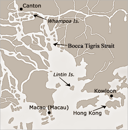 The Pearl River Delta [map_MouthCantonRiver_p79747] URL [http://ocw.mit.edu/ans7870/21f/21f.027/opium_wars_01/ow1_essay01.html]